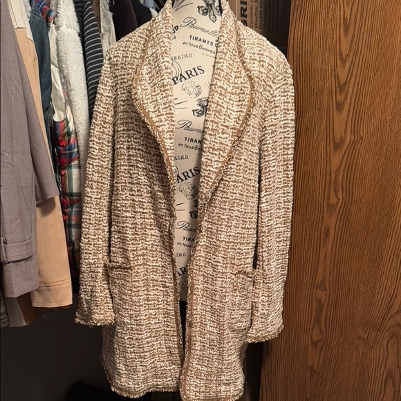 Max studio Tan Textured/tweed Open Front cardigan - Picture 4 of 9